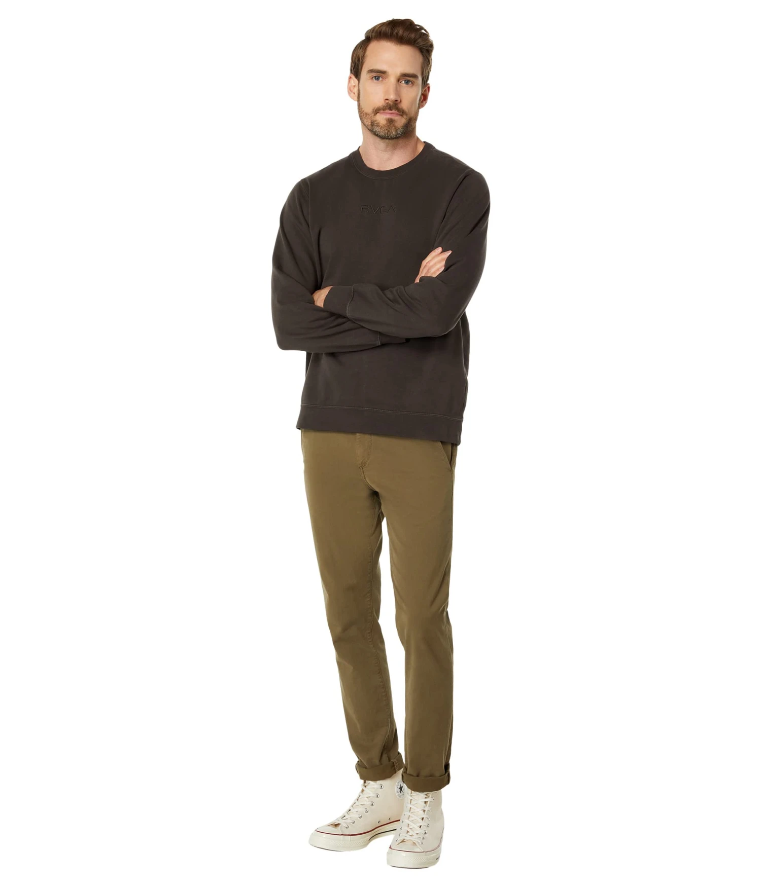 RVCA Tonally Fleece Crew Sweatshirt 6 RVCA Tonally Fleece Crew Sweatshirt - Image 4