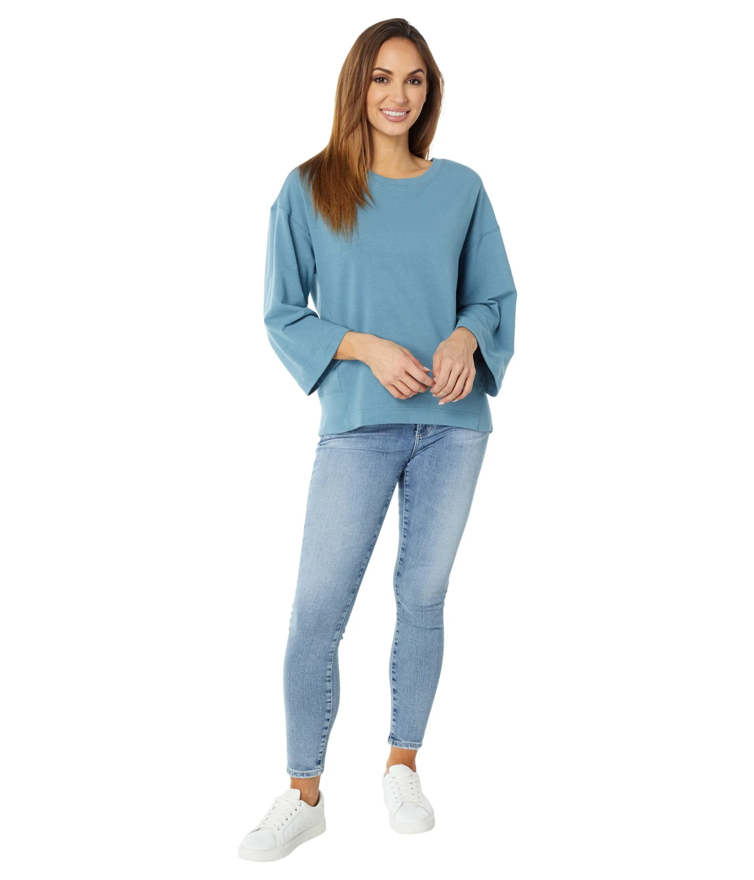 Three Dots Washed Crew Neck Sweatshirt 6 Three Dots Washed Crew Neck Sweatshirt - Image 4