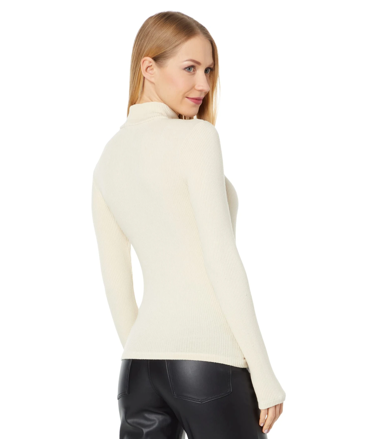 MONROW Rib Cutout Turtleneck 4 MONROW Rib Cutout Turtleneck - Image 2