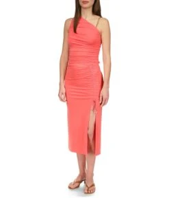 MICHAEL Michael Kors Drawstring Ruched Midi Skirt