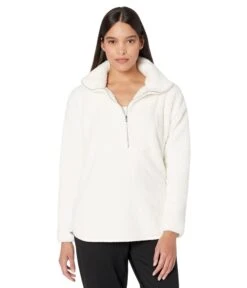 H Halston Zip Neck Hoodie Pullover