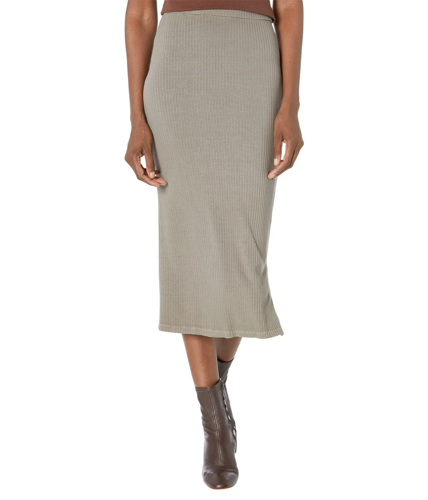 Michael Lauren Valor Midi Skirt W/ Side Slits 3 Michael Lauren Valor Midi Skirt W/ Side Slits