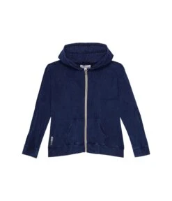 Vintage Havana Kids Denim Full Zip Stripe Hoodie (Little Kids/Big Kids)