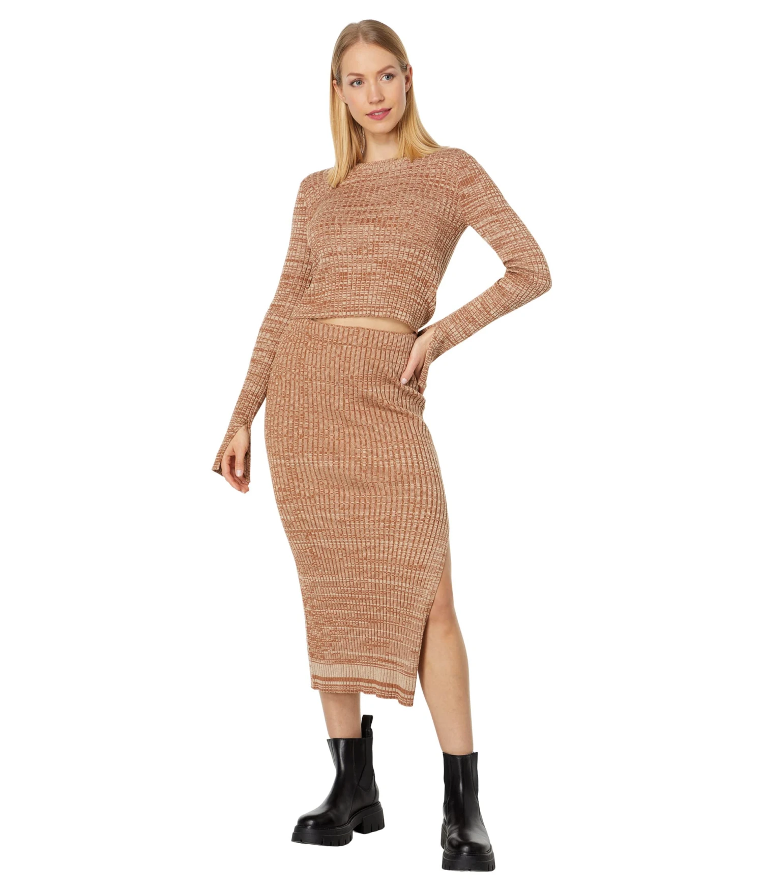 MONROW Cosmo Rib Sweater Long Sleeve Top 6 MONROW Cosmo Rib Sweater Long Sleeve Top - Image 4