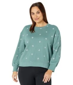 Draper James Plus Size Crew Neck Sweatshirt In Embroidered Viola