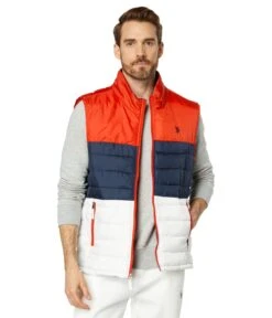 U.S. POLO ASSN. USPA Tricolored Quilted Vest