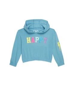 Chaser Kids Glitter Smiley Vintage Fleece Hoodie W/Chenille Patches (Toddler/Little Kids)