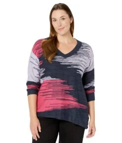 NIC+ZOE Plus Size Vivid Vibes Sweater