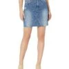 NYDJ High-Rise A-Line Denim Skirt W/ Multicolor Contrast Piping In Destructed Lunar -Madewell Shop 71ga3mCb3S