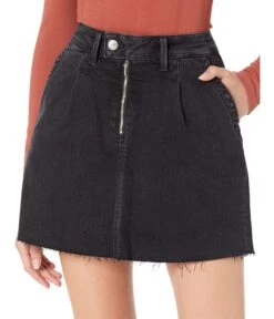 Paige Sade Skirt Extended Waistband Exposed Zip In Dusted Onyx -Madewell Shop 81Jt4zPa8HL