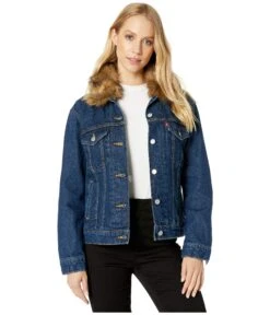 Levi's® Womens Ex Boyfriend Faux Fur Collar Trucker