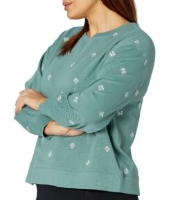 Draper James Plus Size Crew Neck Sweatshirt In Embroidered Viola -Madewell Shop 81aSH58NapL