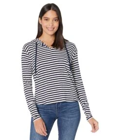 Majestic Filatures Soft Touch Stripe Long Sleeve Hoodie