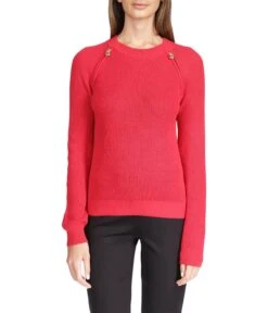 MICHAEL Michael Kors Crop Shaker Zip Sweater