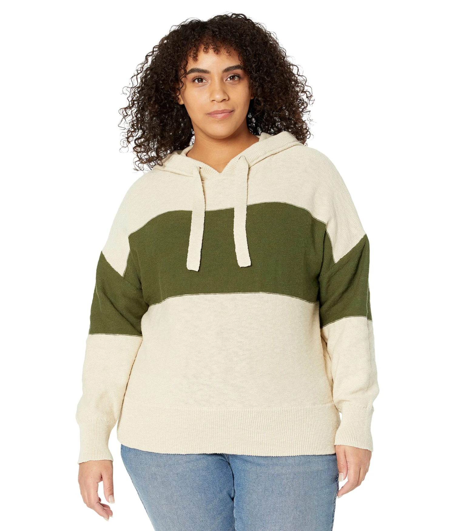 Madewell Plus Clairview Hoodie Sweater In Colorblock 3 Madewell Plus Clairview Hoodie Sweater In Colorblock