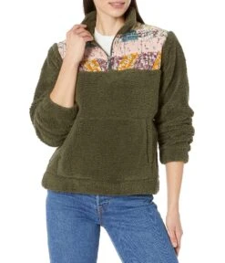 Lucky Brand 1/2 Zip Quilted Sherpa Pullover