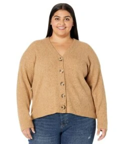 Madewell Plus Cameron Ribbed Cardigan Sweater In Coziest Yarn